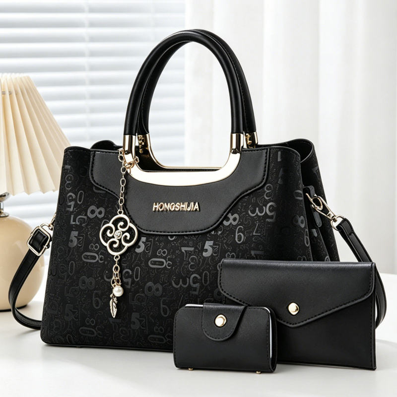 Luxury Zipper Bags - مجموعة حقائب يد نسائية من 3