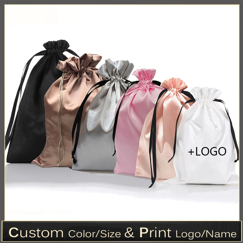 Luxury Bags And Shoes - 10 قطع من أكياس الشعر الساتان