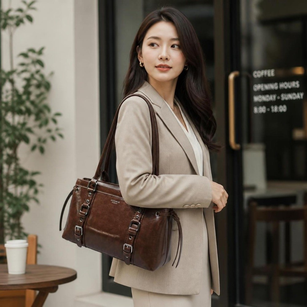 Structured Handbag Top Handle - حقيبة يد نسائية متينة ذات شكل