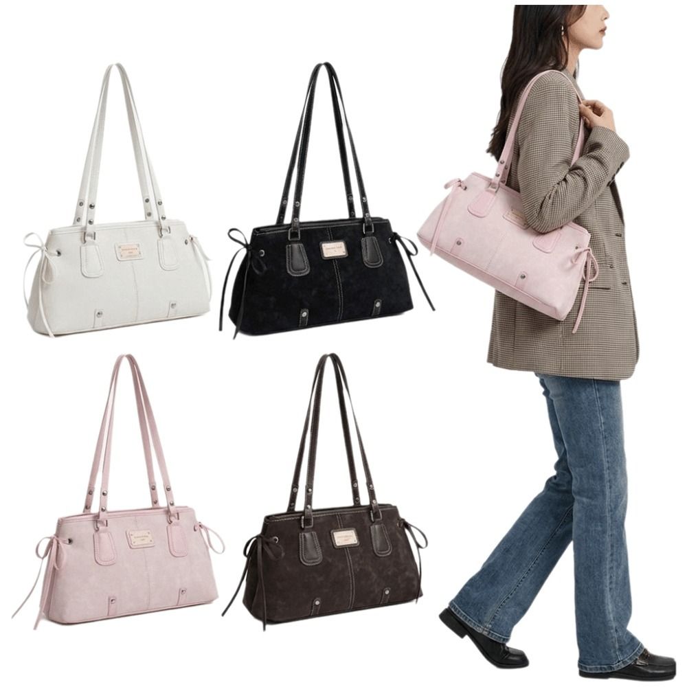 Structured Handbag Top Handle - حقيبة يد من الجلد الصناعي بتصميم
