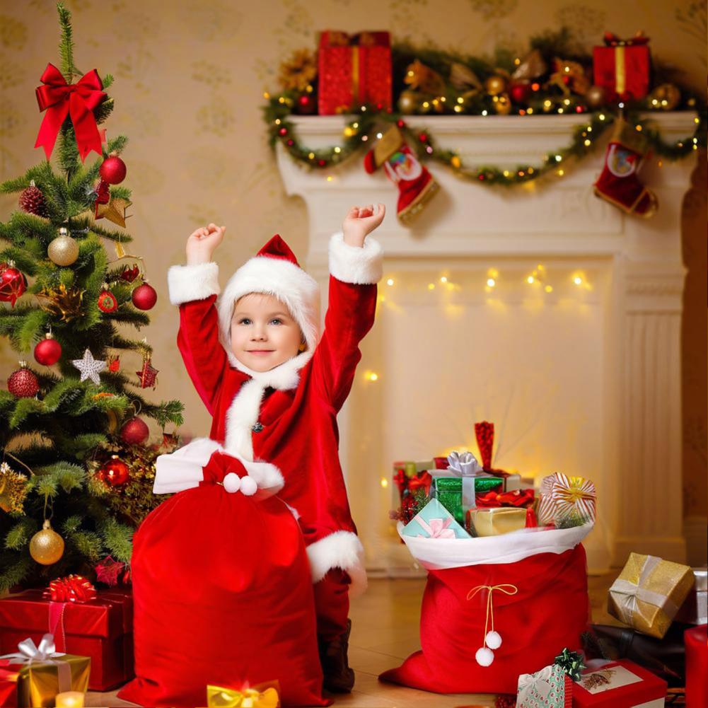 Luxury Xmas Bags - أكياس هدايا سانتا فاخرة من المخمل
