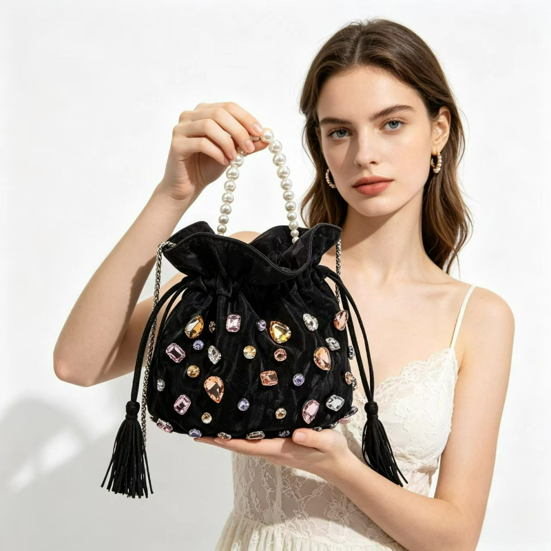 Luxury Bags Sling - حقيبة كتف نسائية فاخرة مطرزة ومزينة