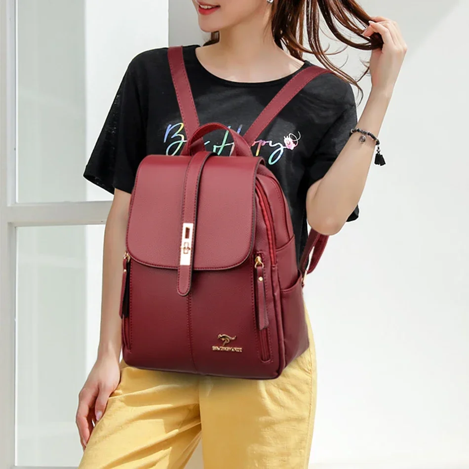 حقيبة ظهر نسائية جلدية ذات سعة - مراجعة Luxury Zipper Bags وسعره