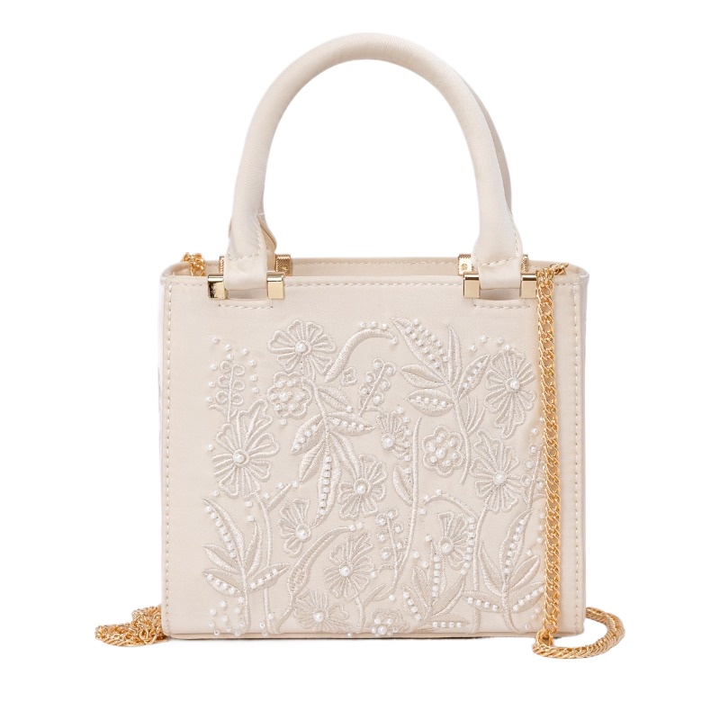 حقيبة يد مطرزة باللؤلؤ، حقيبة  - مراجعة Structured Handbag Top Handle وسعره