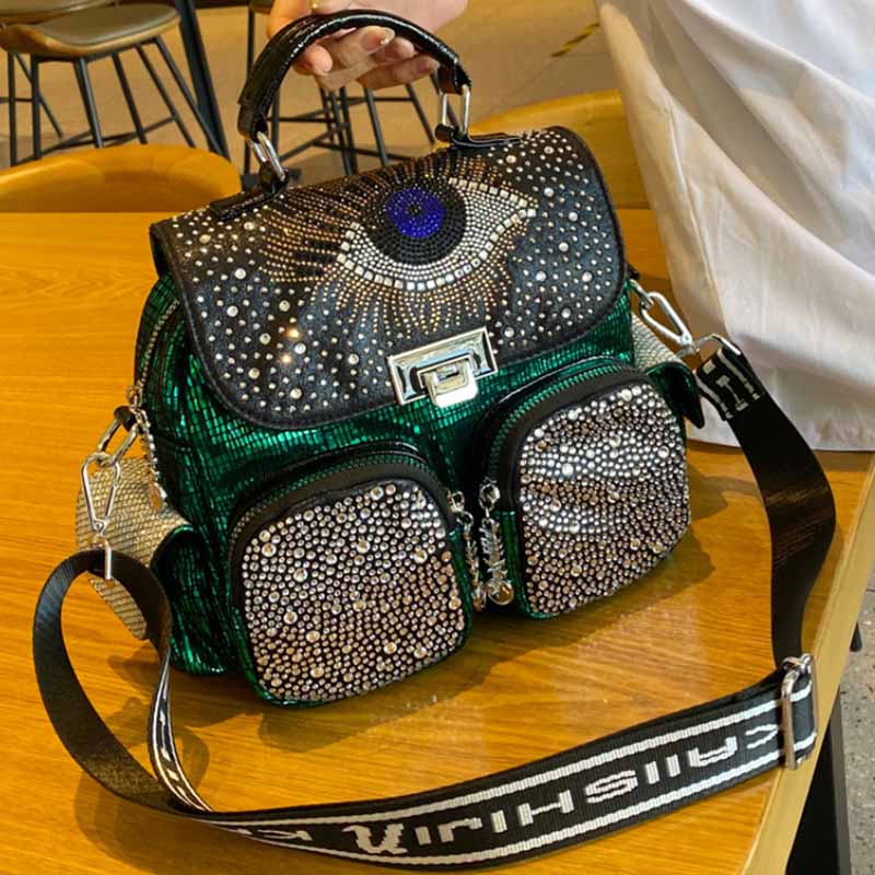 موضة المرأة على ظهره سعة كبيرة - مراجعة Luxury Zipper Bags وسعره